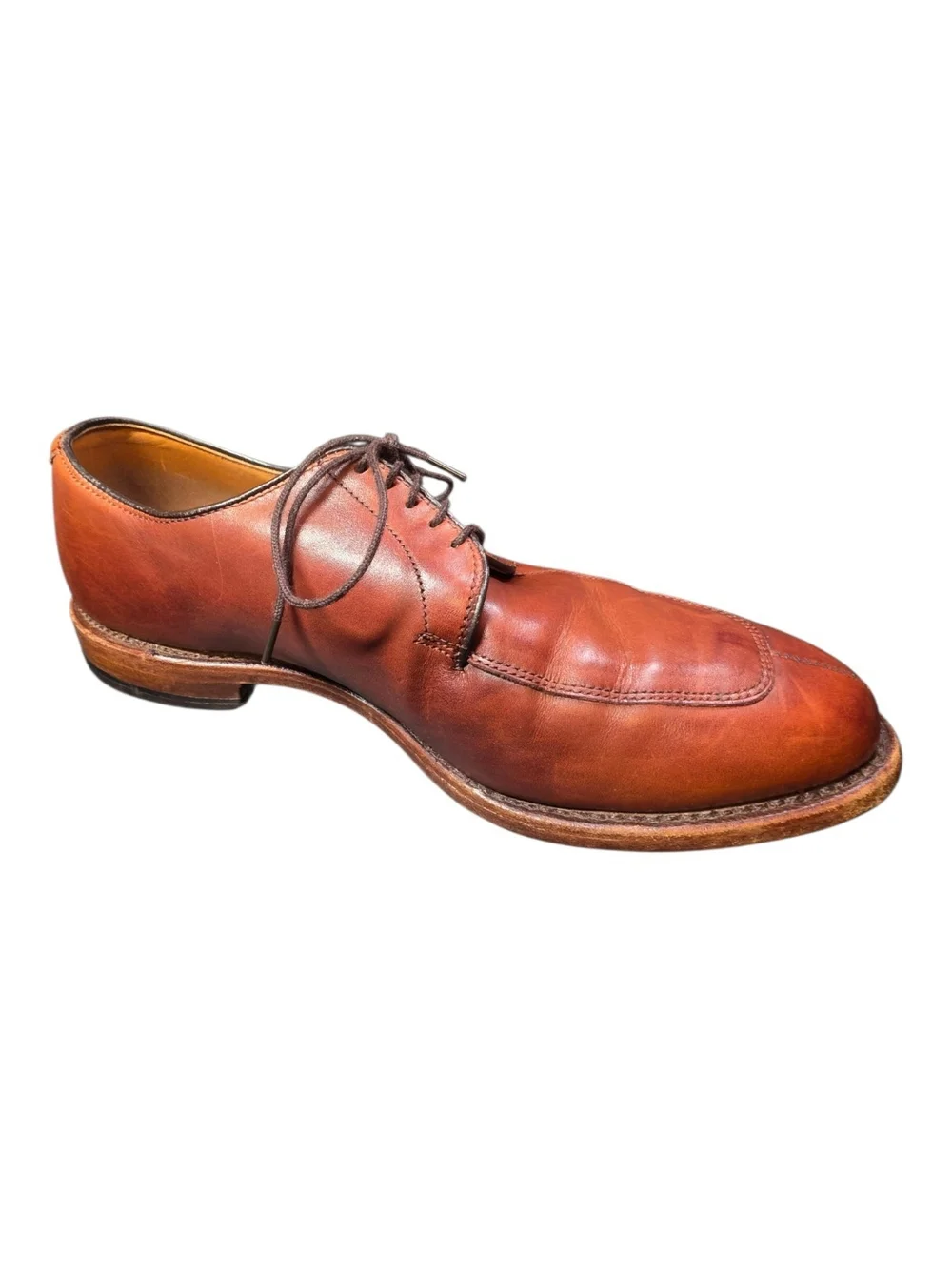 Allen Edmonds Delray Split Toe Derby Chili Leather 8.5 3E Wide Dress Shoes USA